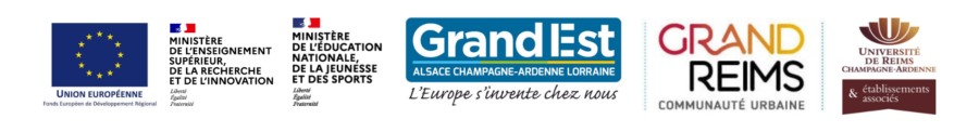 BANDEAU LOGOhomesiteweb Logos : FEDER - Ministères - Région - Grand Reims - URCA